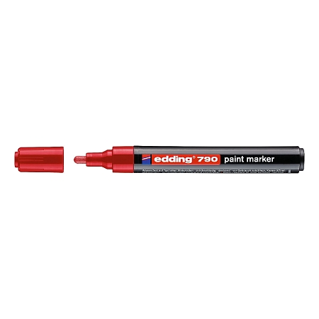 Lakový popisovač krycí edding 790, červený, 2-3 mm, 10 ks/bal.